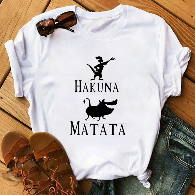 C14 Hakuna Matata Футболка женская футболка с забавным принтом женская летняя футболка большого размера Tumblr Femme Прямая - Цвет: C14