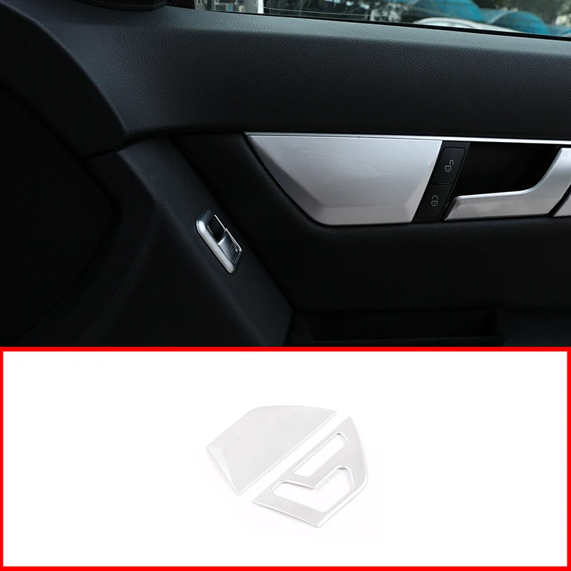 

2pcs ABS Chrome Car Seat Button Frame Trim For Mercedes benz C Class W204 2007-2013 Accessories Left Hand Drive
