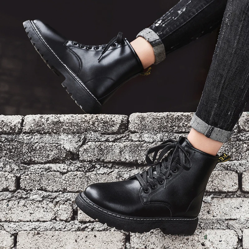 Мужские ботинки martin; коллекция года; удобные ботинки для взрослых; botas hombre; Зимняя Толстая обувь; мужские водонепроницаемые теплые ботильоны