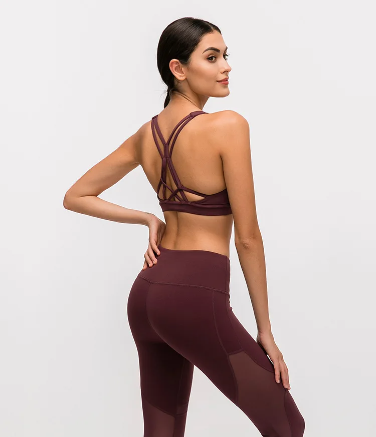 Бесшовный Gymwear спортивный бюстгальтер с мягкой спинкой для йоги, укороченный топ, профессиональная тренировка, бегущий бюстгалтер, ударопрочный