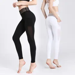 2019 новый стиль Женские Штаны Для Йоги быстросохнущие эластичные марлевые сексуальные персиковые штаны для подтяжки ягодиц, бега, фитнеса