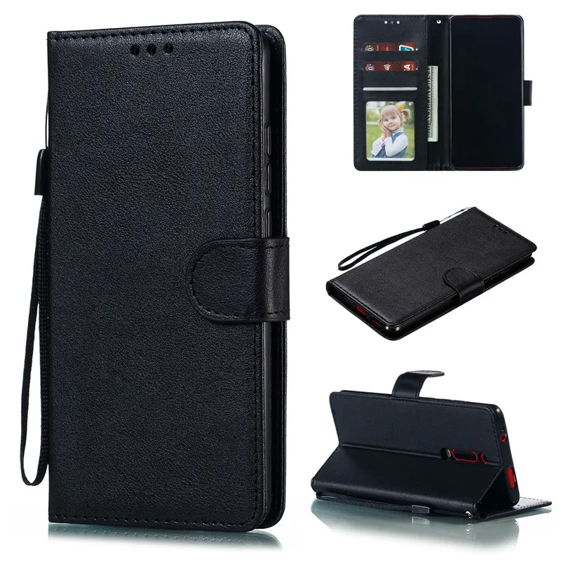 Black Red mi Note 7 8, 6 комплектов/партия, Pro 7A 6A 5A 5 Plus K20 Pro Чехол-портмоне из кожи с откидной Чехол для Xiaomi mi A1 A3 9T Pocophone F1 CC9 типы кредитных карт кошелек Чехол - Цвет: Black