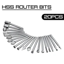 3 мм HSS маршрутизационные фрезы 20 шт. роторная резьба резной нож роторные инструменты резак инструмент гравировка Деревообработка используется для Dremel