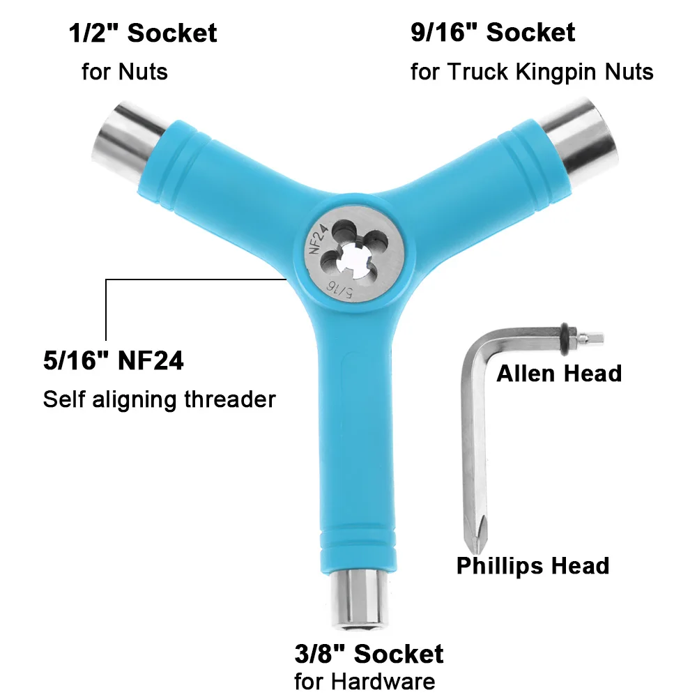 1PC T-Typ Allen Schlüssel L-Typ Phillips Kopf Schlüssel Schraubendreher Skateboard Alle In Einem Multi-funktionale T/Y Skate Werkzeuge Zubehör – Detail 1