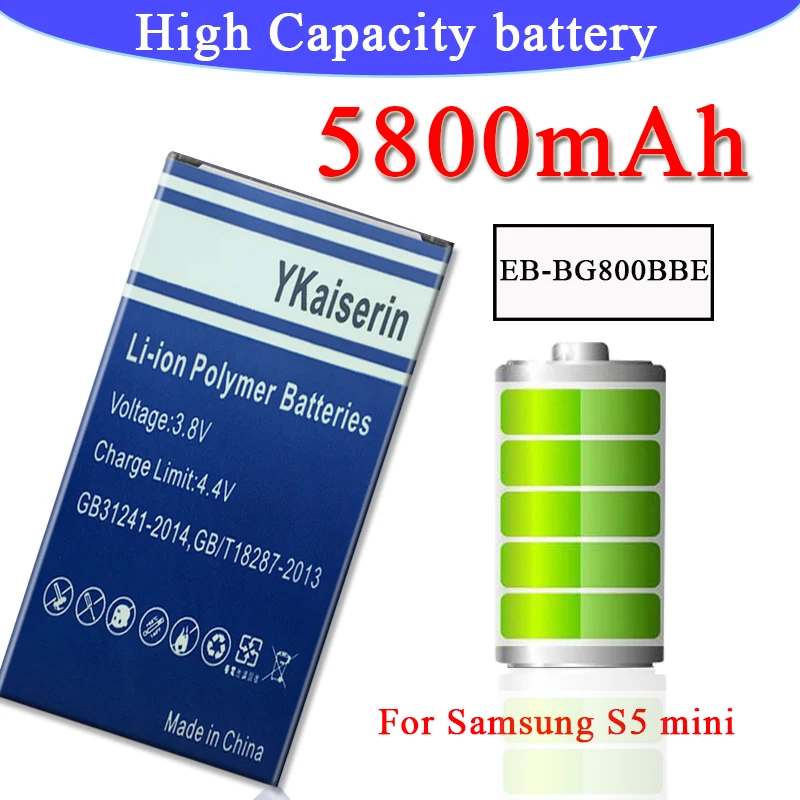 Аккумулятор для Samsung GALAXY S5 Mini S5MINI EB BG800CBE G870a G870W BG800BBE 5800mAh Batteria + трек код|Батареи