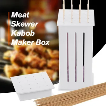 

Practical 16 Hole Meat Skewer Machine Kebab Maker Box Barbecue BBQ Tool Meat String Device