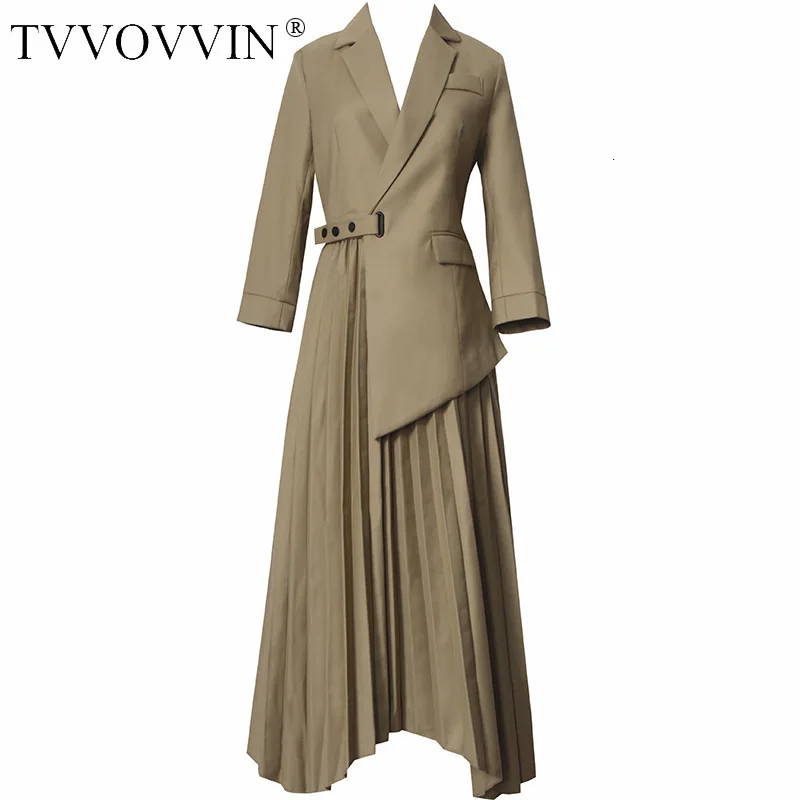 TVVOVVIN 2019 Herfst Basis Valse Twee Pak Winter Maxi Jurk Lange Temperament Dame Kwaliteit Enkellange Losse Jurken Vintage l033