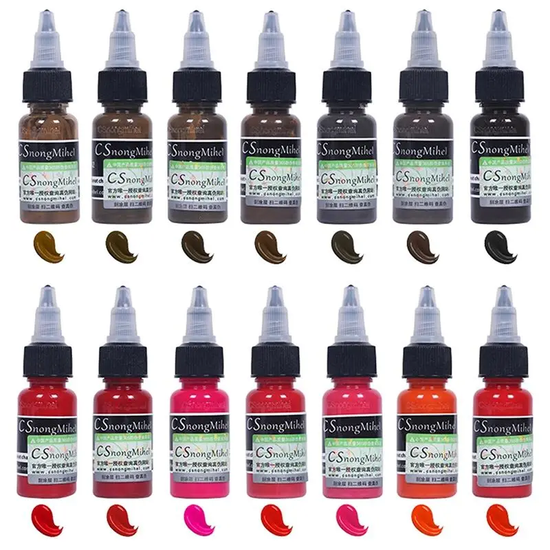 15ml Color Ink Tattoo Ink Manual Tattoo Pigments Microblading Pigment Permanent Makeup Eyebrow Eyeliner Lip Embroidery Pigment