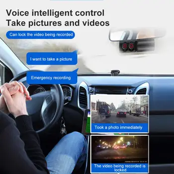 

WIFI Driving Recorder TWS Bluetooth Headset HD Night Vision 1080P Voice Intelligent Control Dashboard Camera Recorder
