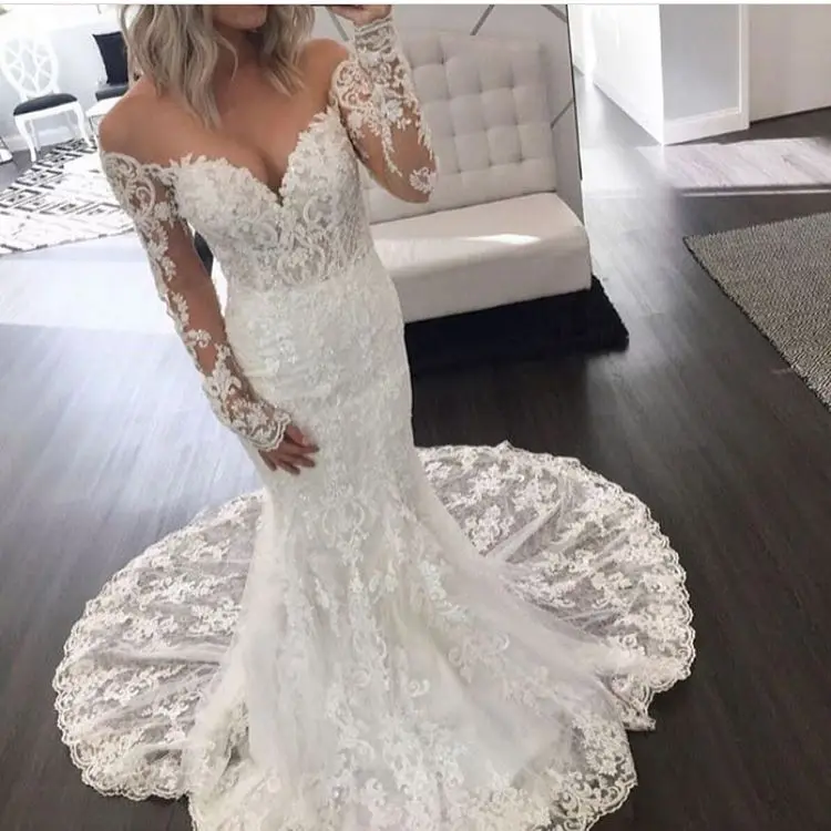 Robe De Mariee сексуальное кружевное свадебное платье годе без рукавов Иллюзия сзади с длинным рукавом свадебные платья