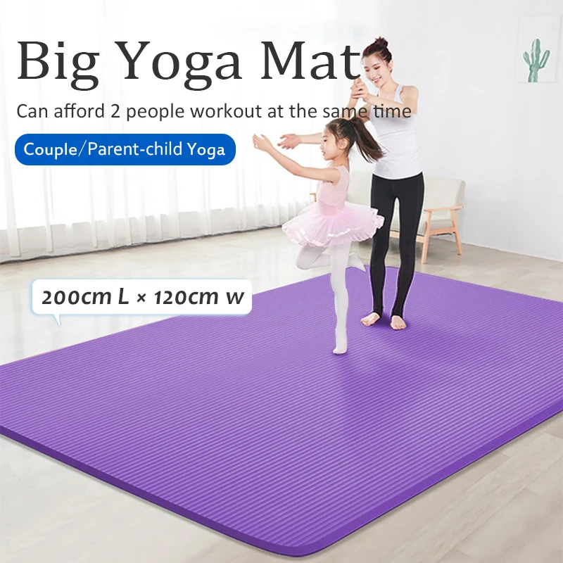 Permalink to 200X120cm Large Yoga Mat Non Slip 10mm Thick NBR Fitness Gymnastics Cardio Mat Wide Portable Home Gym Cushion
