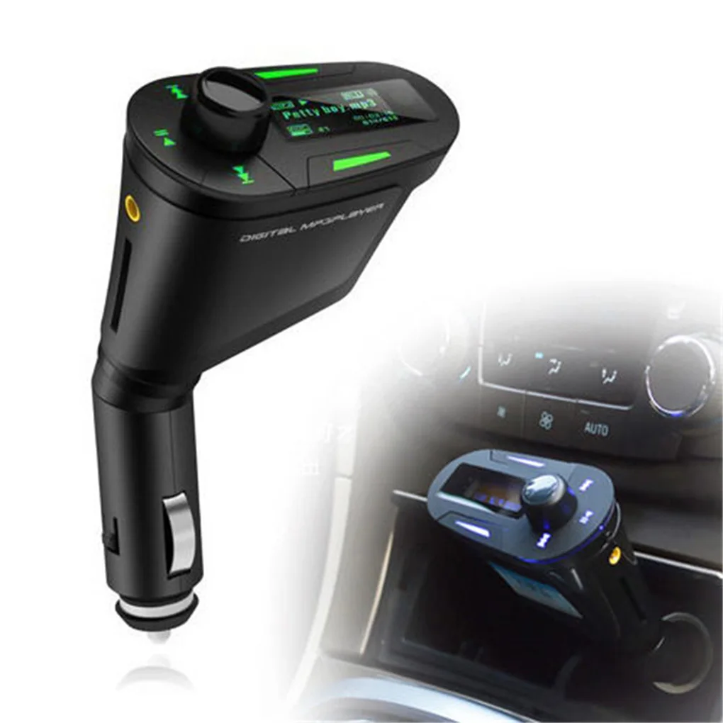 Автомобильный комплект MP3-плеер беспроводной FM USB передатчик SD MMC Красный ЖК Авто Аудио плеер дистанционное управление