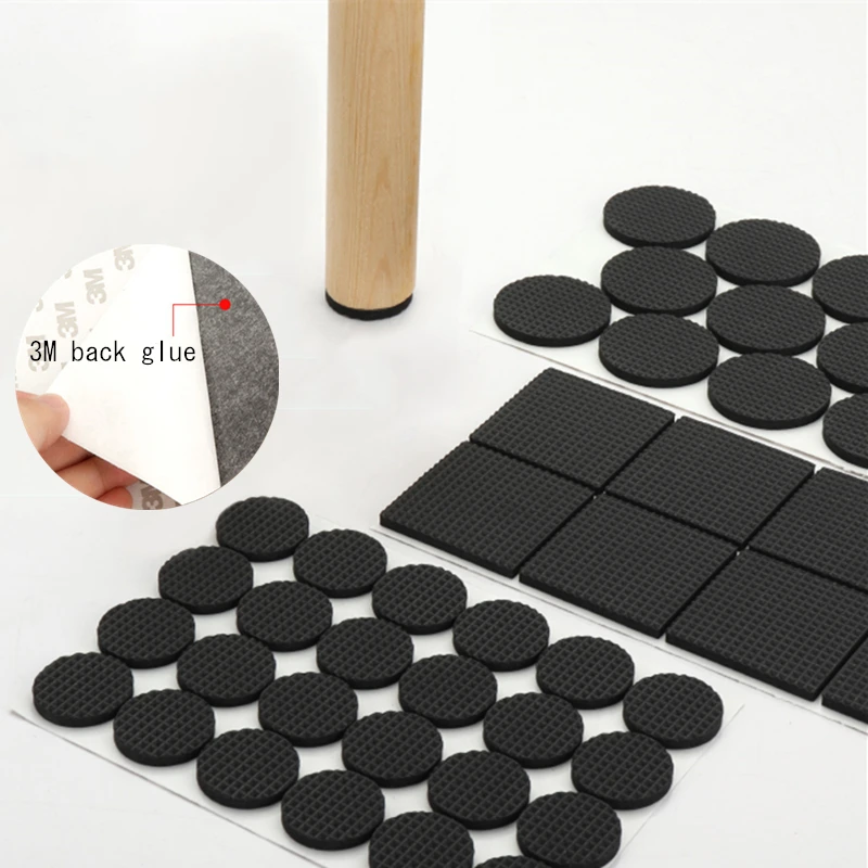 Self Adhesive Anti Slip Pad Rubber Furniture Feet Leg Chair Felt Anti Vibration Buffer Wooden Floor Protectors afbeelding
