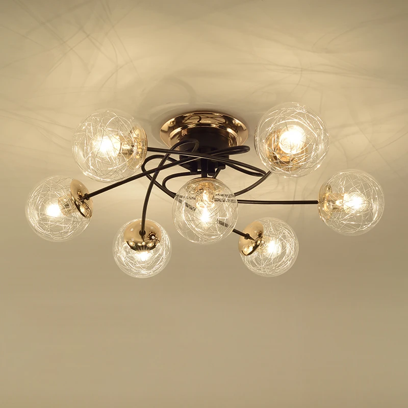 

Nordic Creative Design Glass Ball Ceiling Lamp Bedroom Dining Living Room Study Led Deco Lamps of Ceiling Lights Indoor Lighting