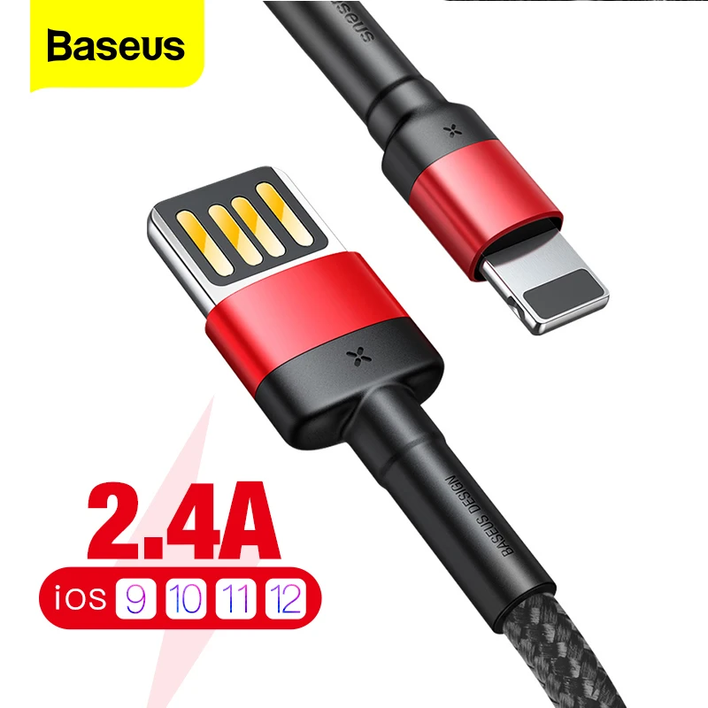 

Baseus USB Cable For iPhone XS Max XR X 8 7 6 6s Plus 5 5S SE iPad Pro 2.4A Fast Charging Charger Data Cord Mobile Phone Cables