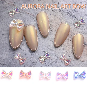 

5pcs/lot Nail Art 3D Crystal Nail Rhinestone Mixed Colorful Bow Glitter Nail Art Decoration Beauty