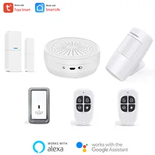 

Tuya Alexa Google WIFI RF Smart Home Office Apartment DIY Security Alarm System with PIR Door Window Sensor Doorbell SOS Remote