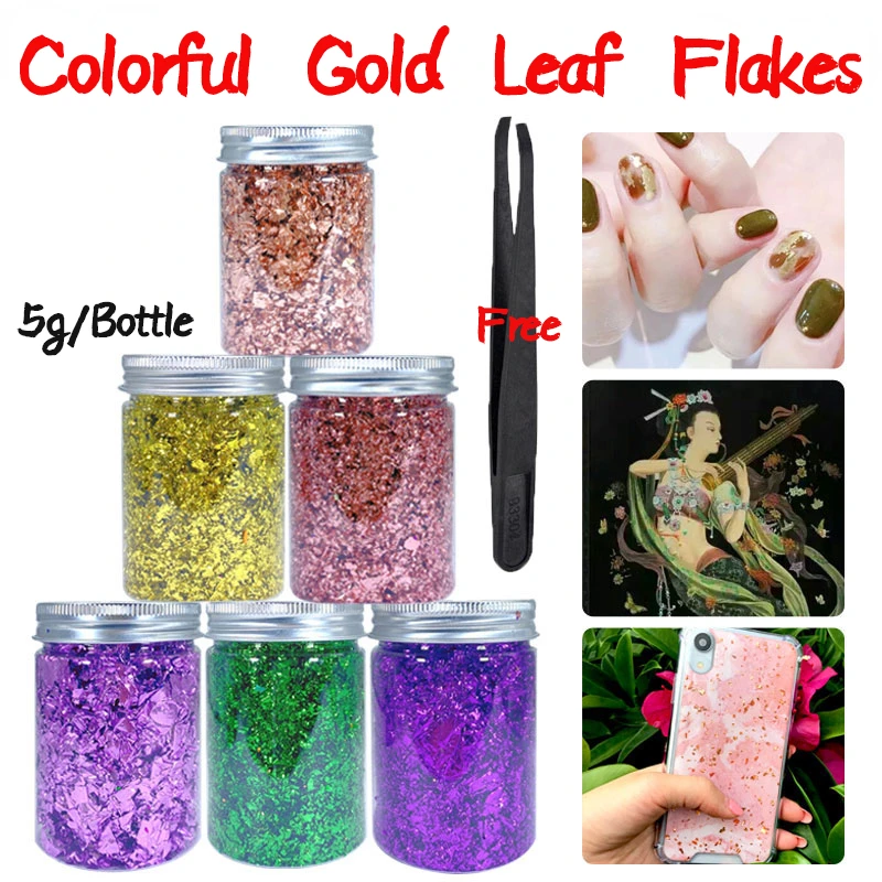 Imitation Gold Leaf Flakes Copper Flakes for Gliding Arts Crafts Decoration  Silver Copper Gold Foil Fragments Gold Flakes Craft - AliExpress