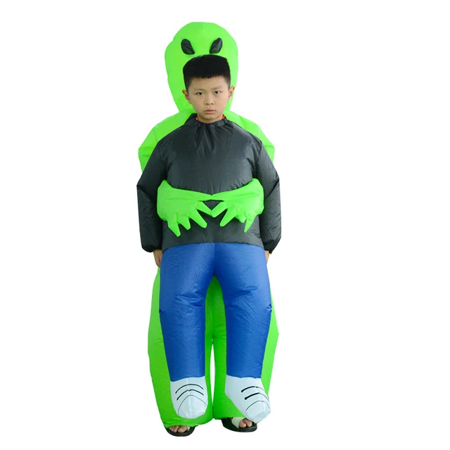 Disfraz de Alien verde de bazwery para adultos y niños, traje divertido  inflable para fiesta, Halloween - AliExpress