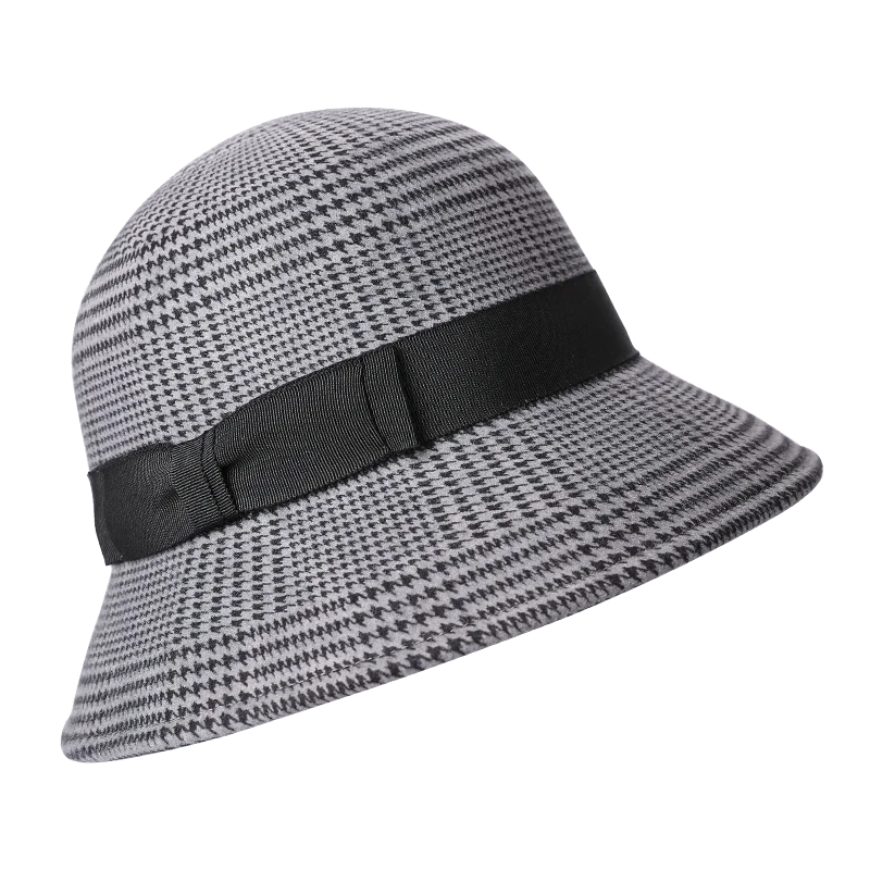 Light Gray-57cm Sedancasesa, Осень-зима, английский стиль, винтажная Женская фетровая шляпа, Австралия, шерсть, фетр, котелок, шапка с бантом, Клош, фетровые шляпы - Цвет: Light Gray-57cm