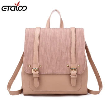 

Women Leather Backpacks Purse Vintage Female Shoulder Bag Travel Small Backpack Lady