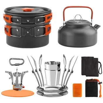 

1 Set of Camping Cookware Set Compact Aluminium Alloy Campfire Cooking Sets