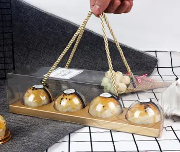 

100pcs Portable Clear Cake Box Chocolate Party Cookies Gift Box Mooncake Snow Niang Egg-Yolk Puff Boxes SN3447