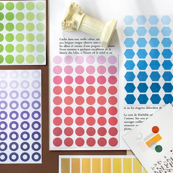 

MyPretties 40 Sheets /Pack Basic Round Circle Label Stickers Planner Weekly Daily Schedule Mark Agenda Stationery Deco Stickers