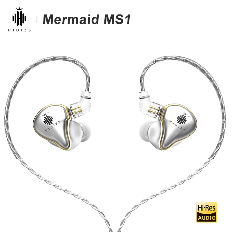 US $69.50 Hidizs Mermaid MS1 HiFi Headset Audio Patented Dynamic Diaphragm InEar Earbuds Monitor Earphone IEM Detachable Cable 2Pin