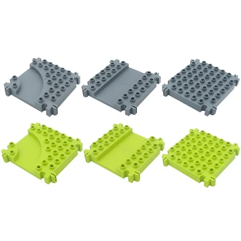 

City Traffic Plate Vehicle Orbit Bricks Big Building Blocks Assemble Accessory DIY Children Toys Compatible Duplo Track Boy Gift