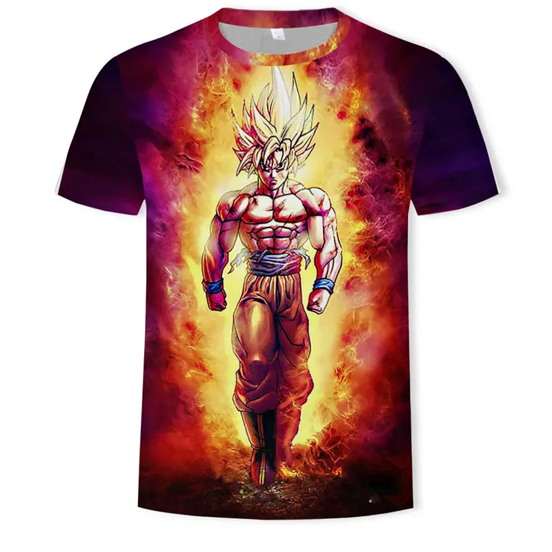 Новейшая модель; футболка «Драконий жемчуг» 3d Супер Саян детская футболка «Goku» Мультяшные парные футболка vegeta Для мужчин Топ Женская обувь на высоком каблуке 6XL