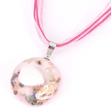 Модное простое круглое ожерелье, жемчужная раковина, морская серия, цепочка для ключицы, жемчужная раковина, Океанский элемент, ожерелье для женщин и девушек