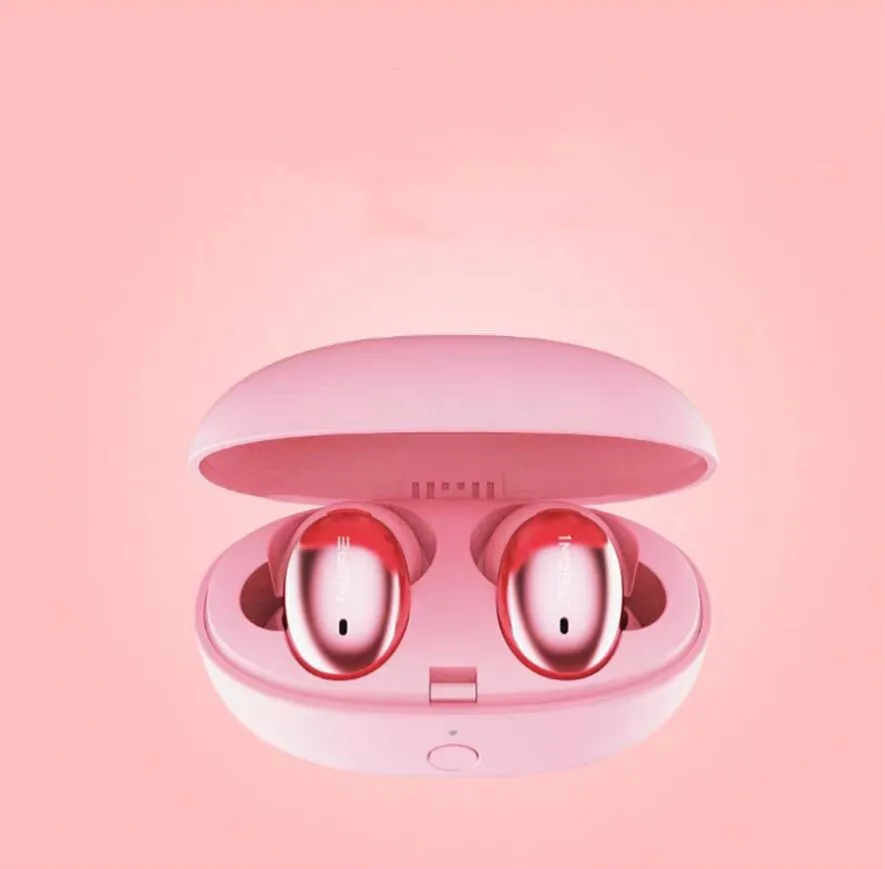 1 plus E1026BT vrai sans fil eccouteurs Bluetooth 5,0 в уши мини спортивный шлем soutien aptX ACC avec micro Qualcomm puce - Цвет: pink