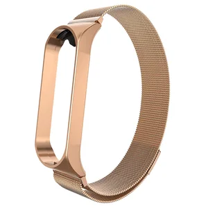 Image 5 - Magnetic Metal Strap For Xiaomi Mi Band 3/4 Smart Wristband Stainless Steel for xiaomi miband 5 strap mi band 4 bracelet