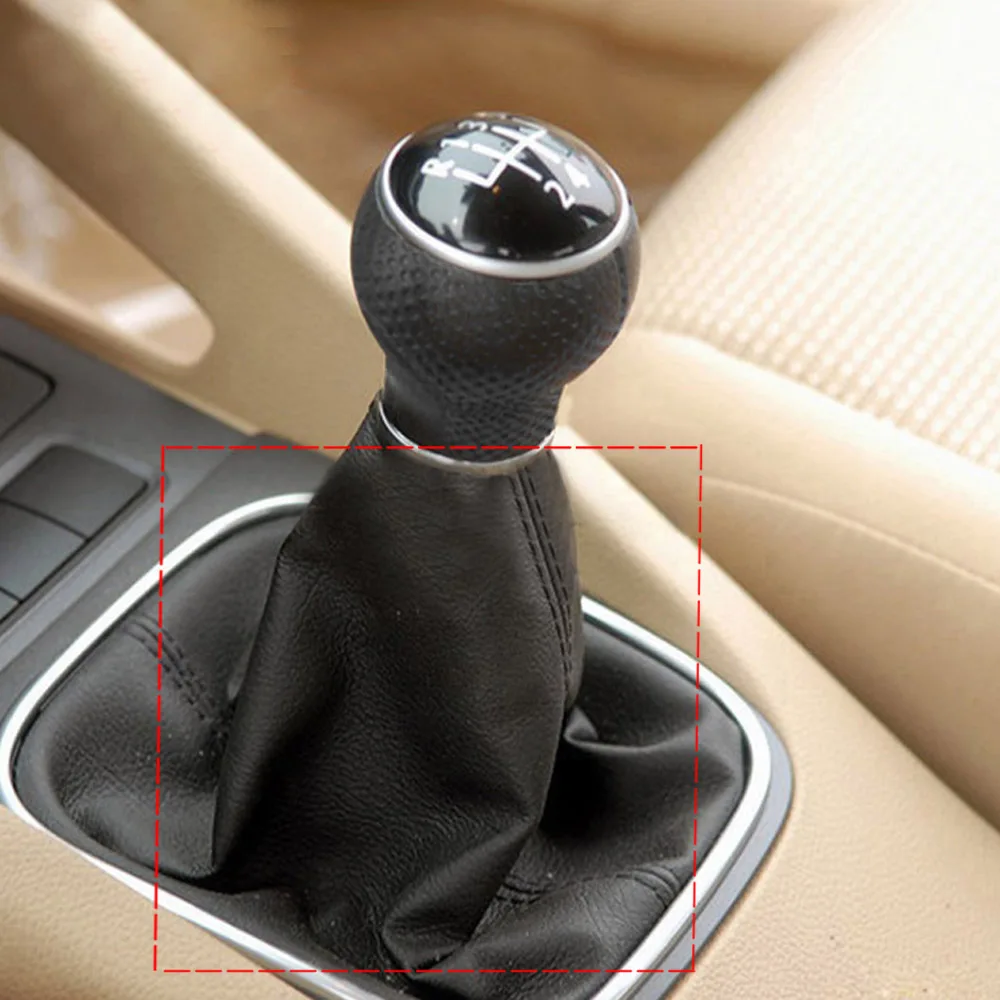 PU Leather Car Gear Shift Stick Gaiter Boot DustProof Cover Black Universal Gearbox Handle