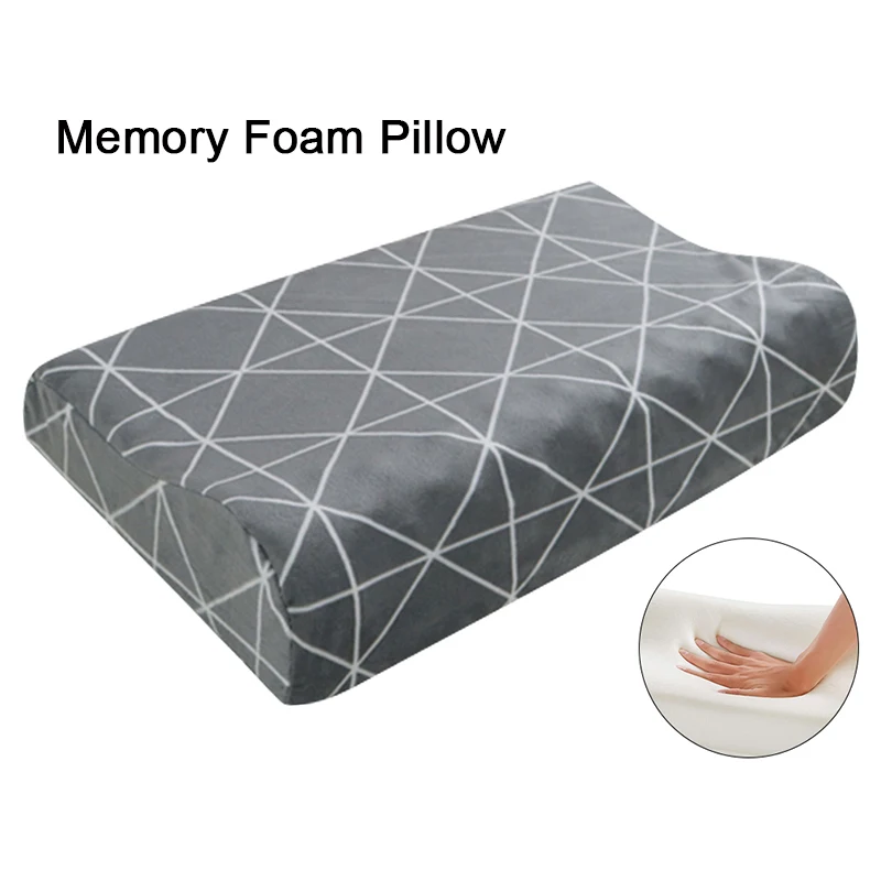 Wave-shaped Memory Foam Soft Pillow Head Massager Cervical Health Care Pillow Knitted Short Plush Neck Pillow Slow Rebound - Цвет: E