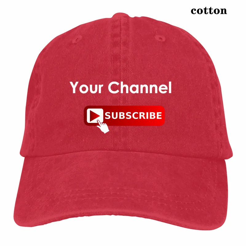 Персонализированные YouTube подписки социальных медиа(ваш канал) бейсболка для мужчин и женщин Дальнобойщик шляпы Мода Регулируемая Кепка - Цвет: 3-Red