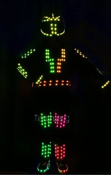 Светодиодный RGB робот для танцев полноцветный цветной светильник одежда бальных