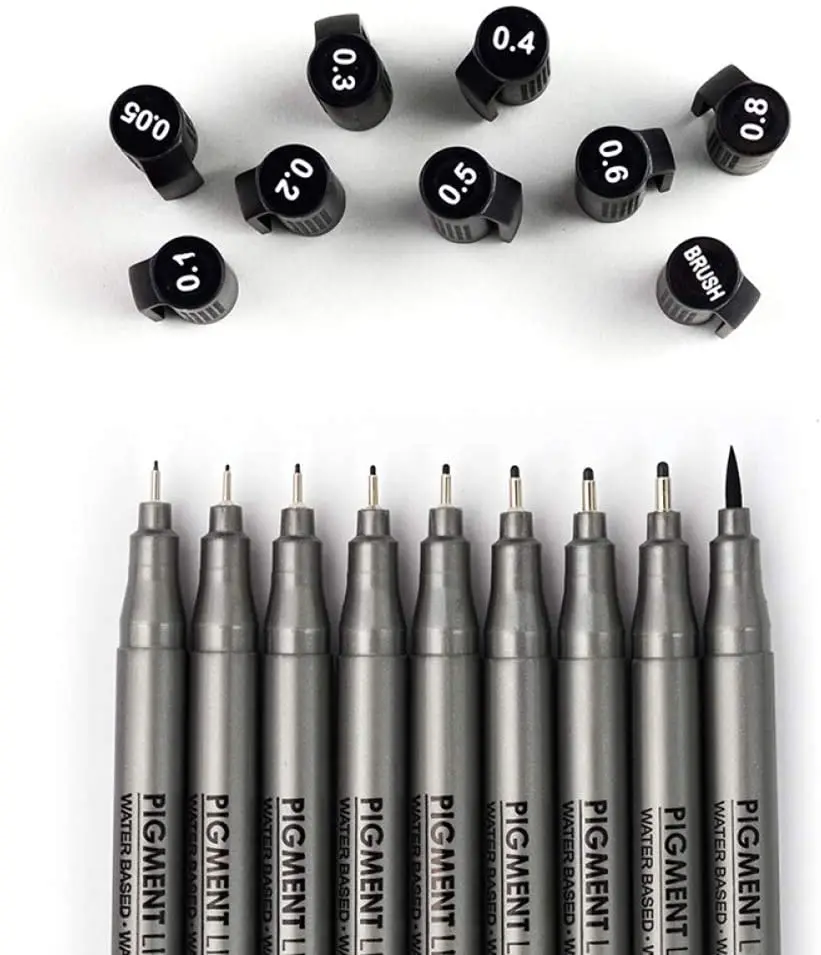 12pc Black Micro-pen Fineliner Ink Pens,waterproof Archival Ink Fine Point Micro  Drawing Pens For Art Watercolor Sketching Anime - Fineliner - AliExpress