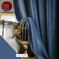 Morandi Color Blackout Curtains for Living Room Solid Velvet Window Curtains for Bedroom Blue and Purple Drapes Custom Size 1
