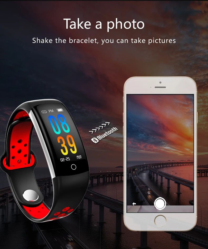 Leic Q6, умный браслет, Bluetooth, спортивные, фитнес, женские, мужские часы, трекер, пульсометр, кровяное давление, цветной экран, браслет