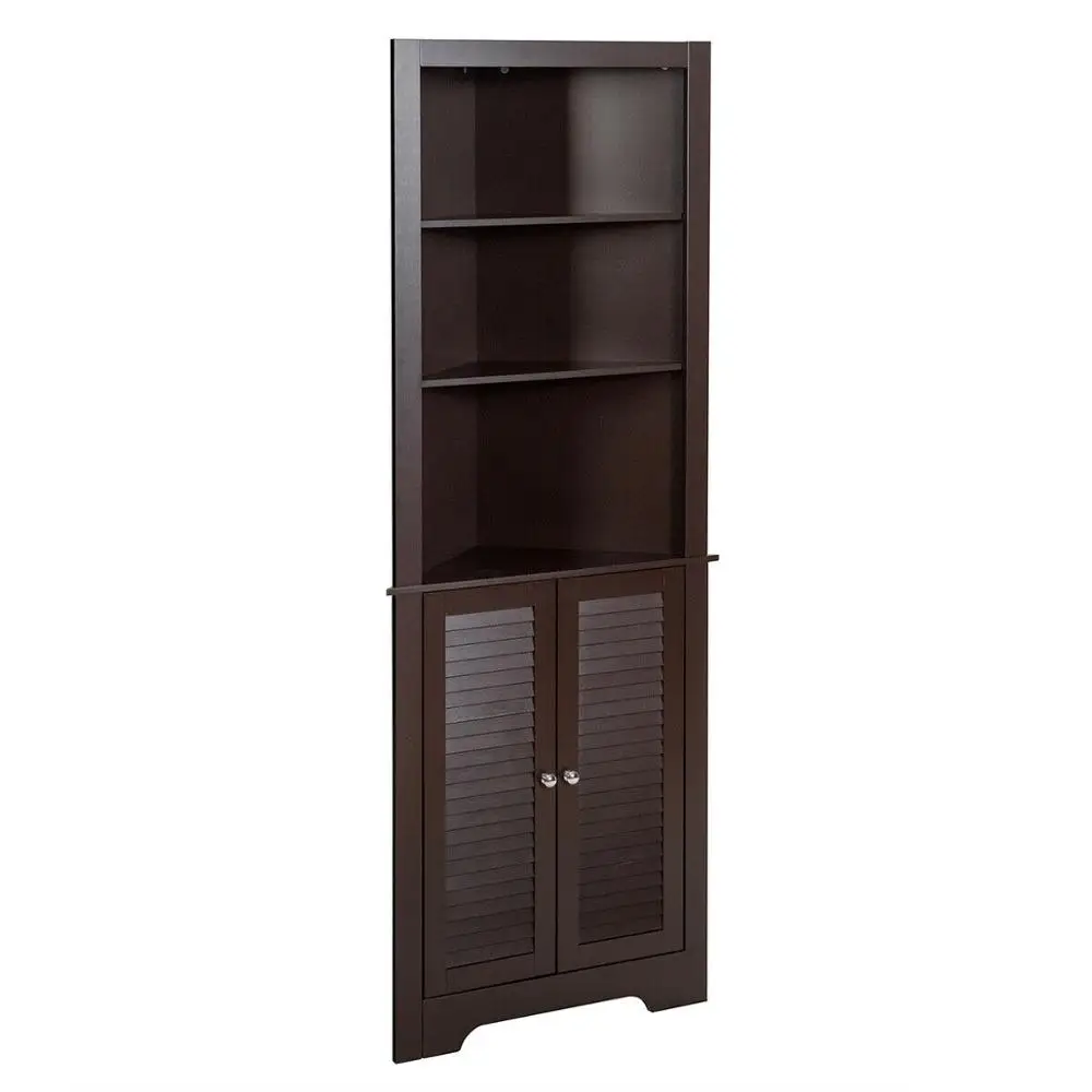 

Bathroom Corner Storage Cabinet Free Standing Tall Bathroom Cabinet W/3 Shelves
