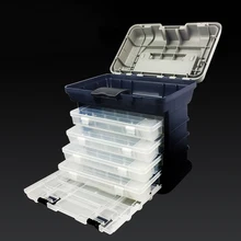 Fishing Tackle Box Portable 4 Layers Fishing Box Sea Boat Fishing Accessory Box Case With Handle Utility Box