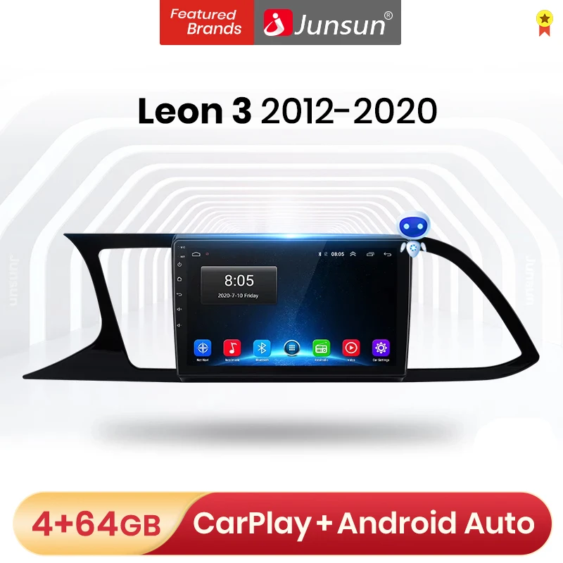 Junsun V1 Pro 4G Android 10 0 + 64G Автомобильный Радио мультимедийный плеер для Seat Leon 3 2012 - 2020 GPS
