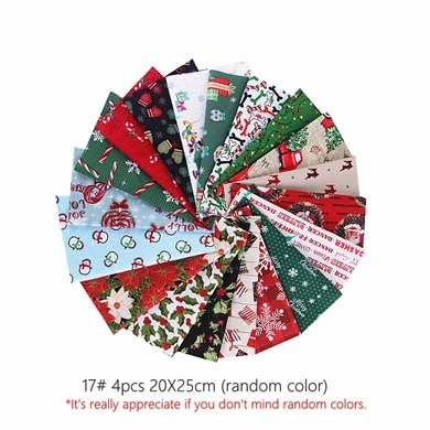Японский хлопок с принтом Лоскутная Ткань Материал для стеганых изделий для шитья кукол и сумки аксессуары для рукоделия 20X25 см/за штуку TJ0361 - Цвет: 17 4pcs  20X25cm