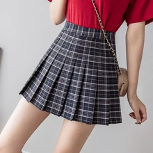 Синий, серый, хаки клетчатая юбка в складку Весна и лето Saia для студенток в стиле преппи женские мини-юбки с высокой талией s-xxl