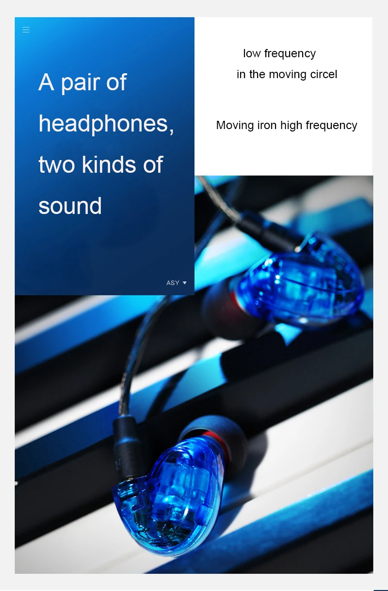 ASY MMCX съемные проводные наушники Динамический HiFi бас монитор dj наушники гарнитура Гибридный сбалансированный арматурный стерео наушники