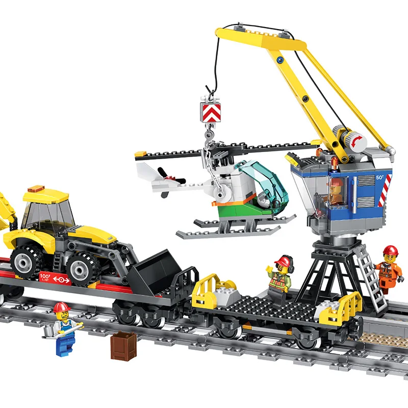 1078pcs Technic Электрический поезд с питанием от аккумулятора, городской тяжелый поезд, железные дороги, строительные блоки, кирпичная игрушка в подарок для детей
