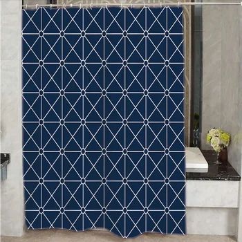 

Fashion geometric popular patterns printed shower curtains for bathroom home decorative bath curtain waterproof fabric with hook