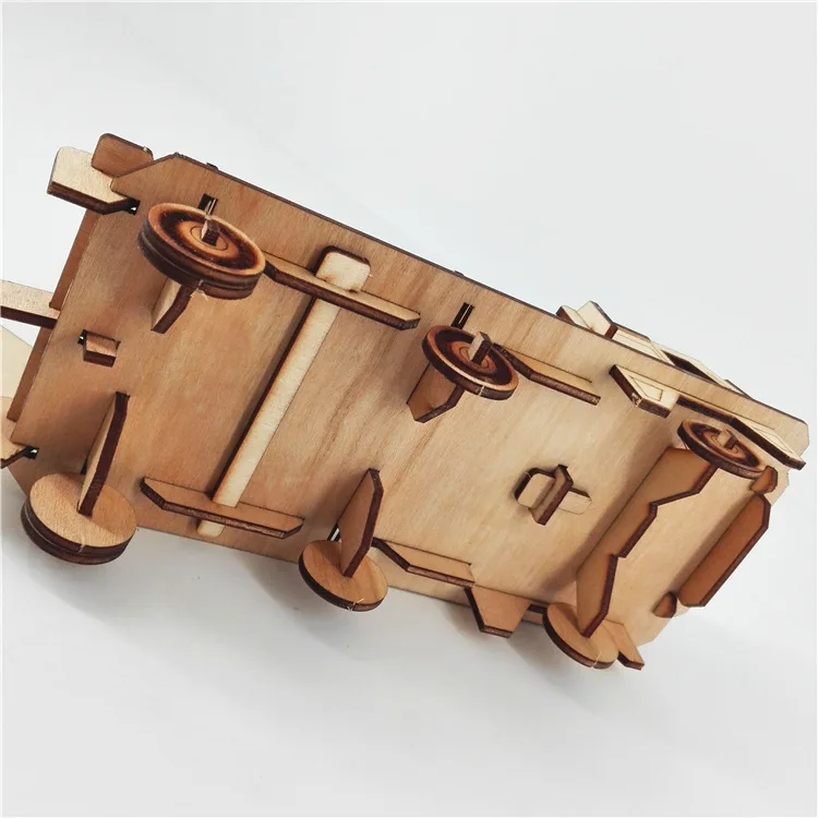 Laser Cutting DIY Solar energy Toys 3D Wooden Puzzle Toy Assembly Model Wood Craft car Kits for Children Kids